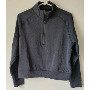 Peter Millar Women's Eclipse Oversized Pullover 1/2 Zip‎ Black Size Medium